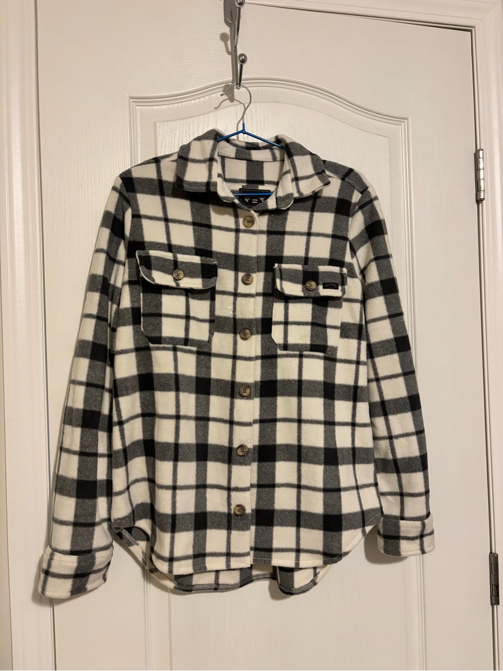 Billabong - Black & White Plaid Button-Up Shacket